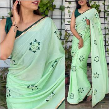 Khwaish By At Fancy Chinon Silk Saree Collection
